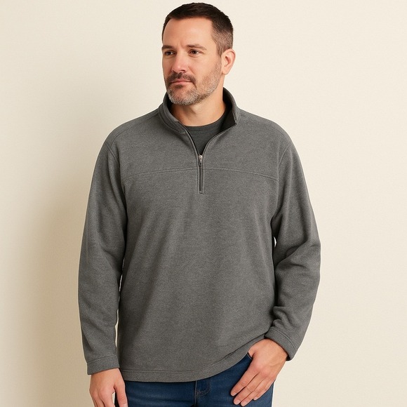 croft & barrow Other - Mens Croft & Barrow Sz XXL Pullover Fleece 1/4 Zip Gray Outdoors Casual NormCore